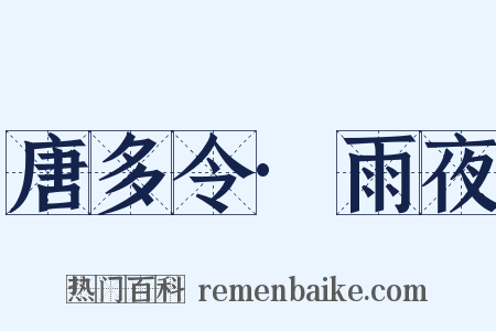 唐多令·雨夜是什么意思的图片